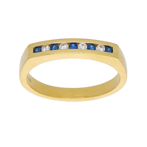 Anillo Oro Amarillo y Circones Medio Cintillo AN-13722