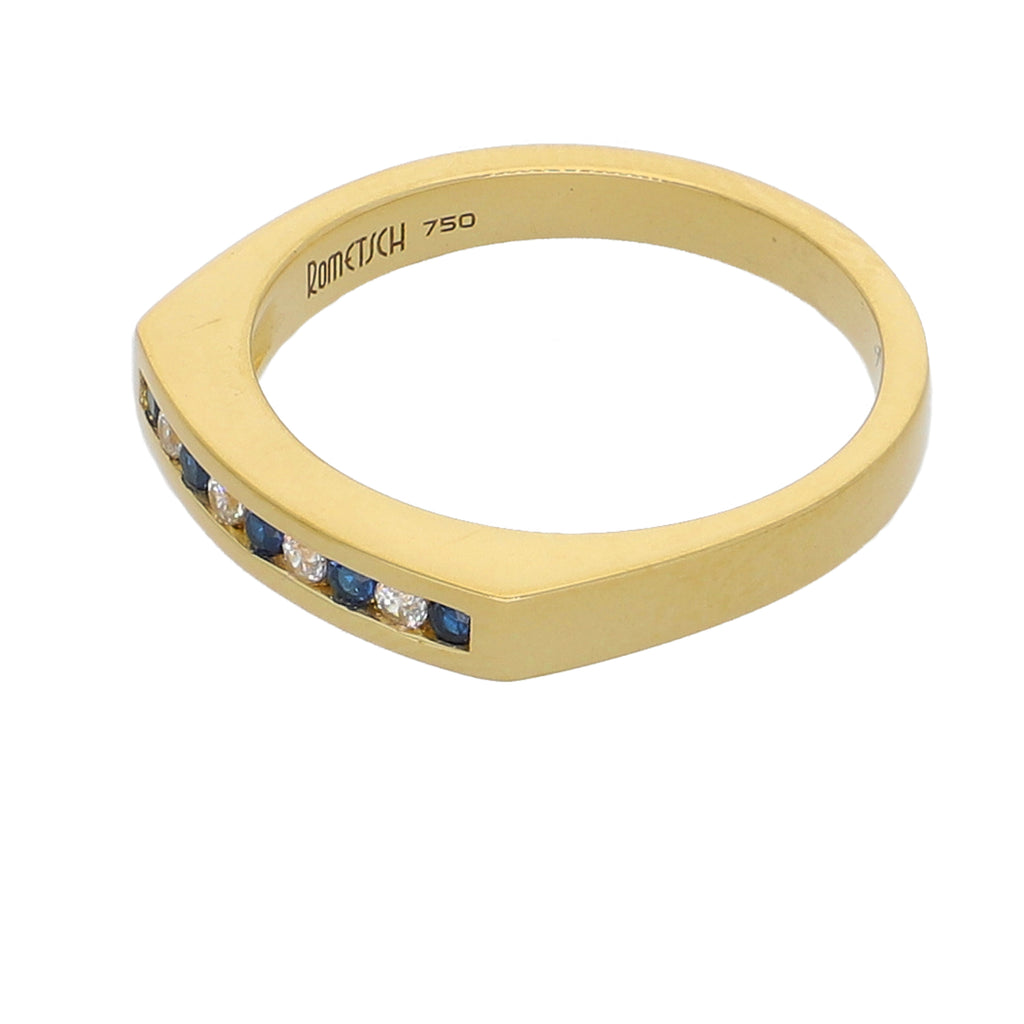 Anillo Oro Amarillo y Circones Medio Cintillo AN-13722