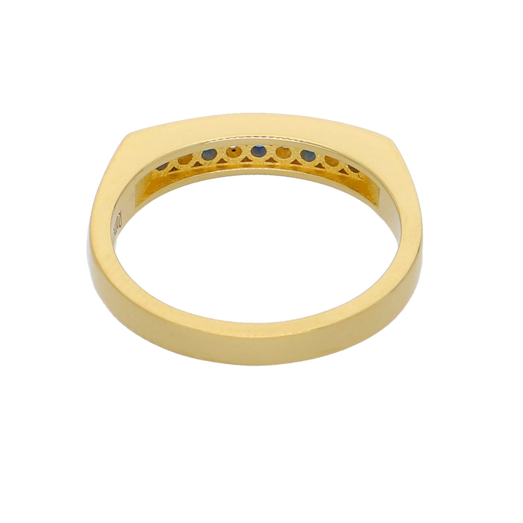 Anillo Oro Amarillo y Circones Medio Cintillo AN-13722