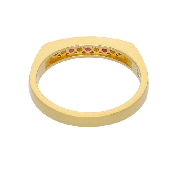 Anillo Oro Amarillo y Circones Medio Cintillo AN-13724