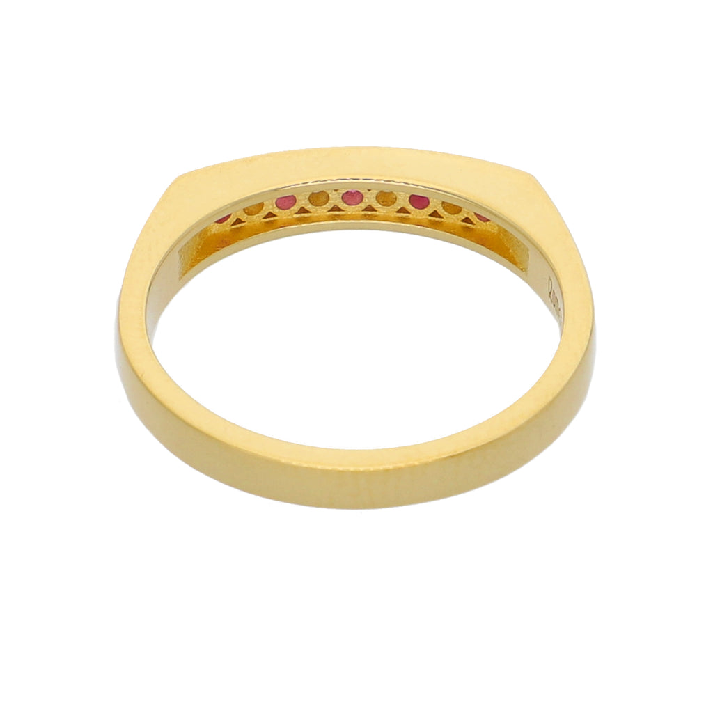 Anillo Oro Amarillo y Circones Medio Cintillo AN-13724