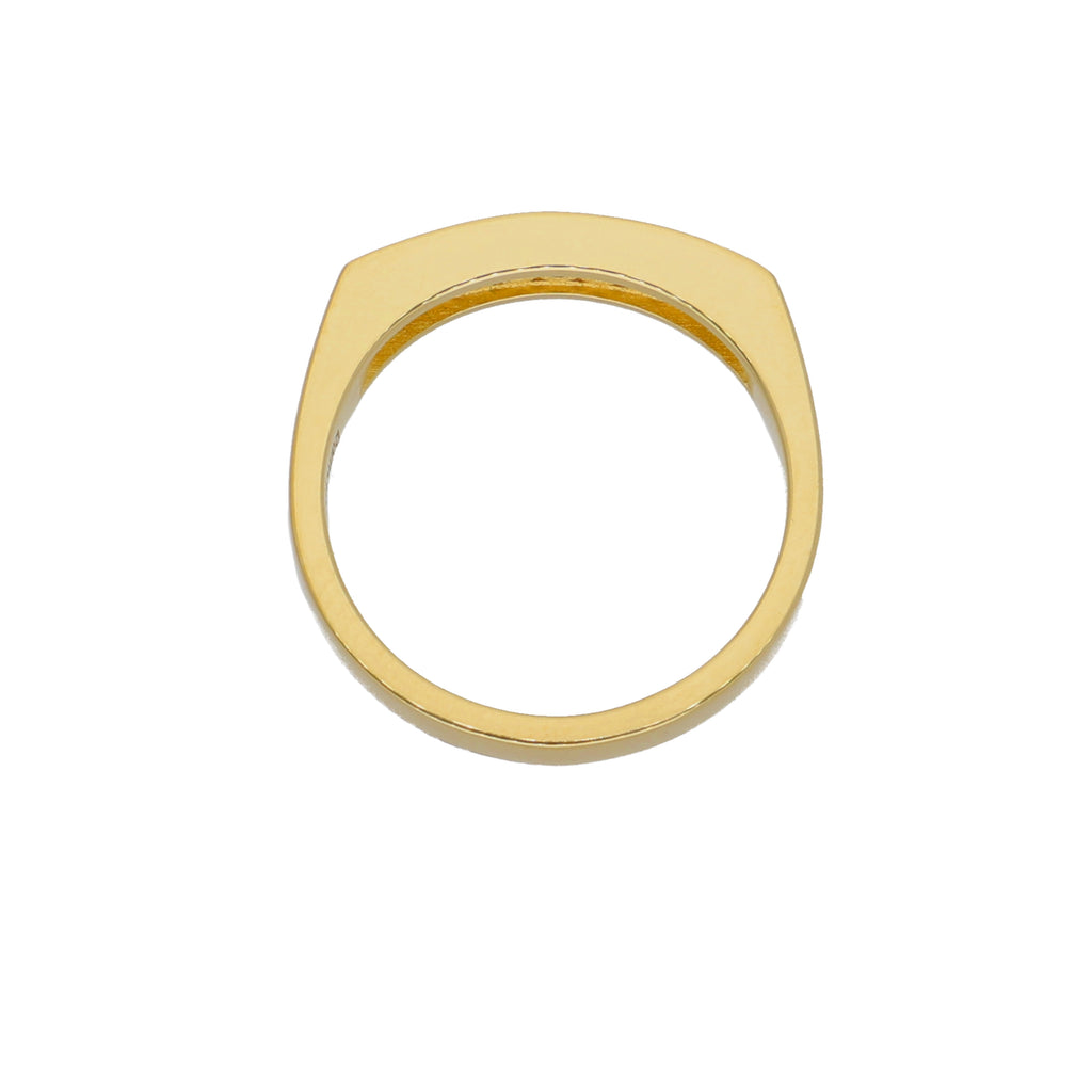 Anillo Oro Amarillo y Circones Medio Cintillo AN-13724