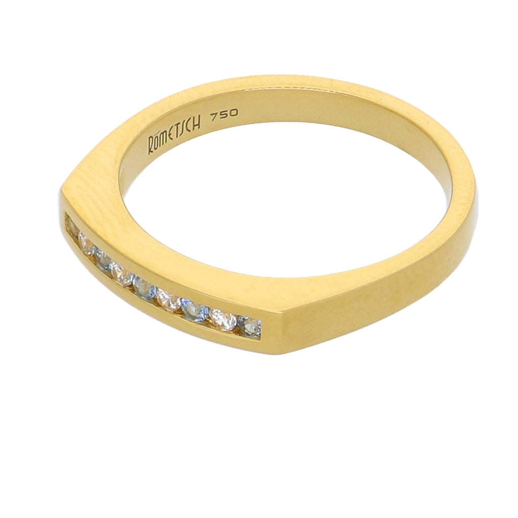 Anillo Oro Amarillo y Circones Medio Cintillo AN-13725