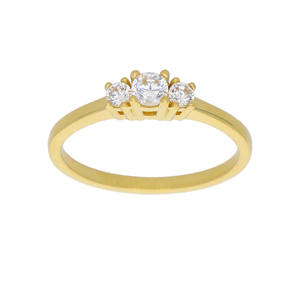 Anillo Oro Amarillo y Circones AN-13726