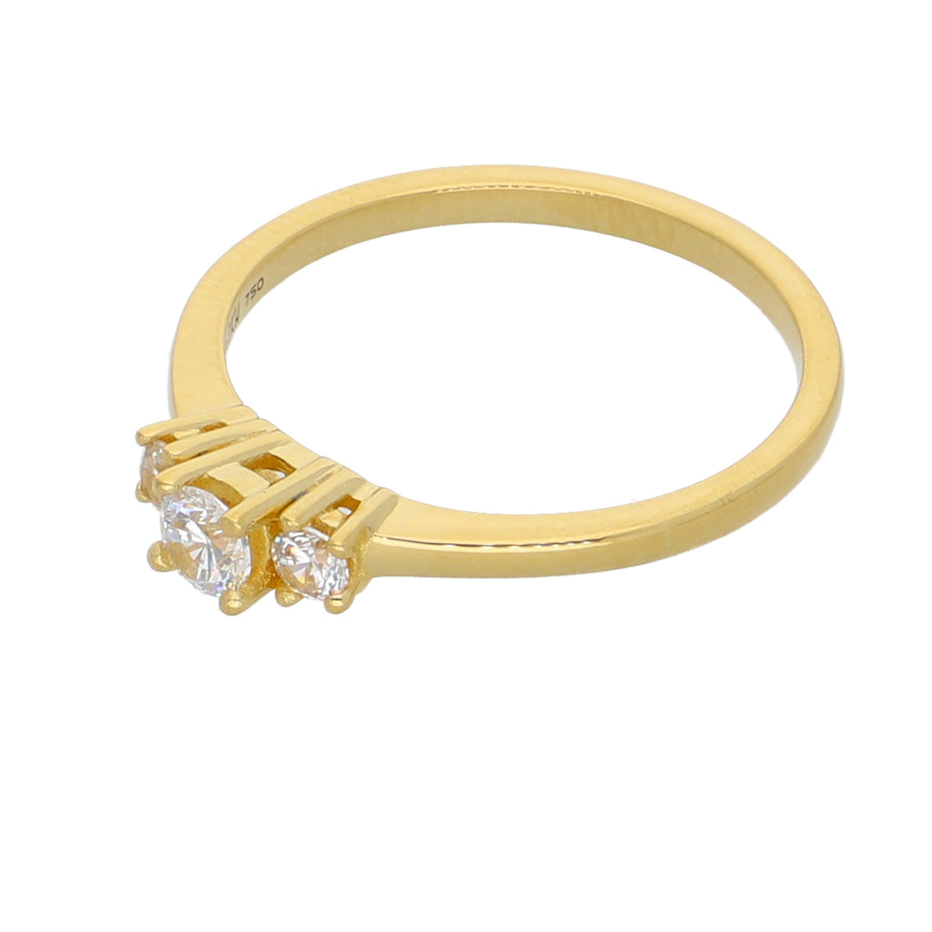 Anillo Oro Amarillo y Circones AN-13726