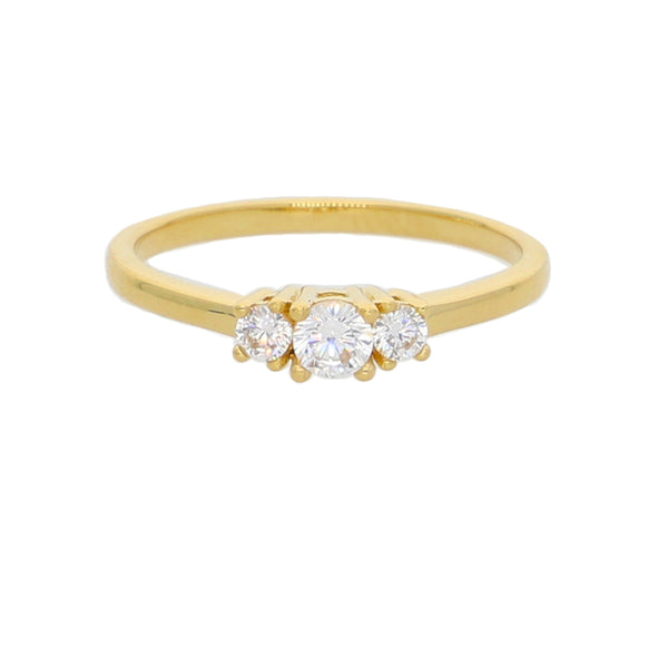 Anillo Oro Amarillo y Circones AN-13726