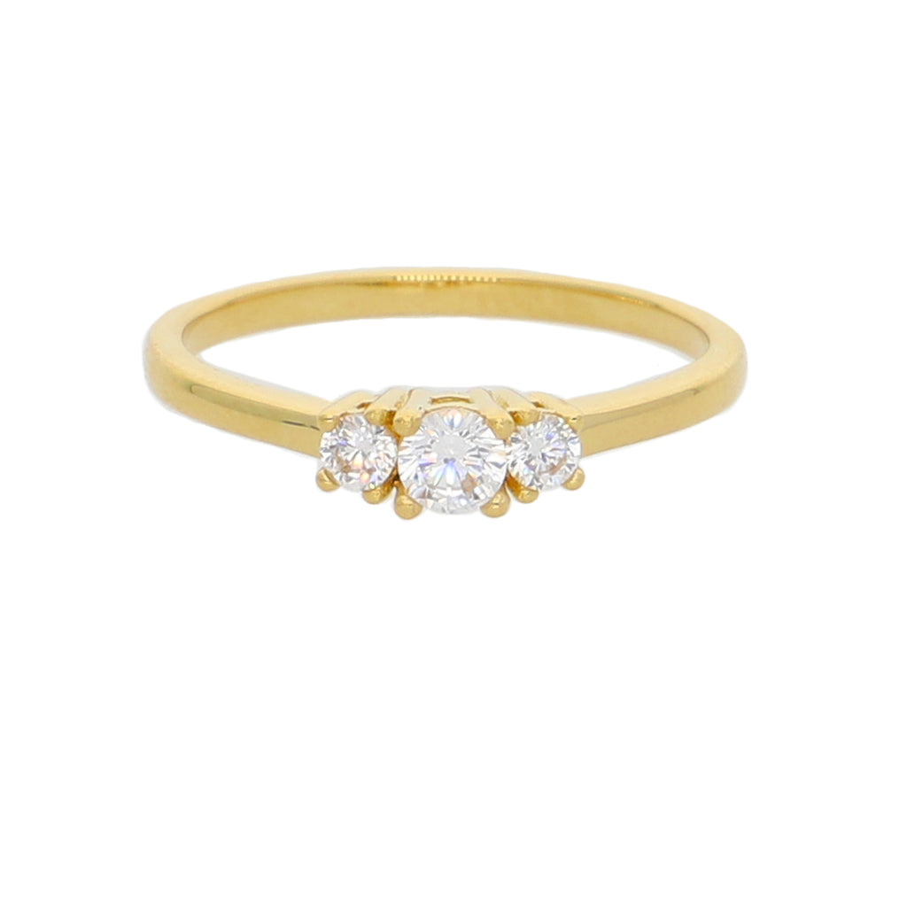 Anillo Oro Amarillo y Circones AN-13726