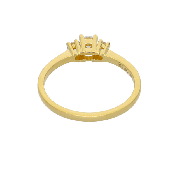 Anillo Oro Amarillo y Circones AN-13726