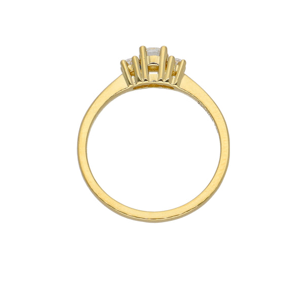 Anillo Oro Amarillo y Circones AN-13726