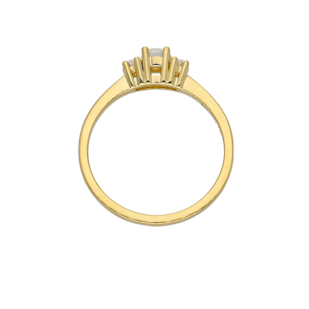 Anillo Oro Amarillo y Circones AN-13726