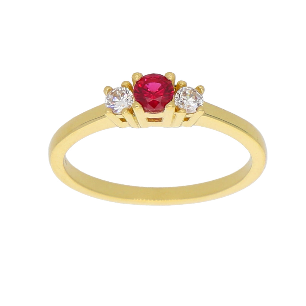 Anillo Oro Amarillo y Circones AN-13727