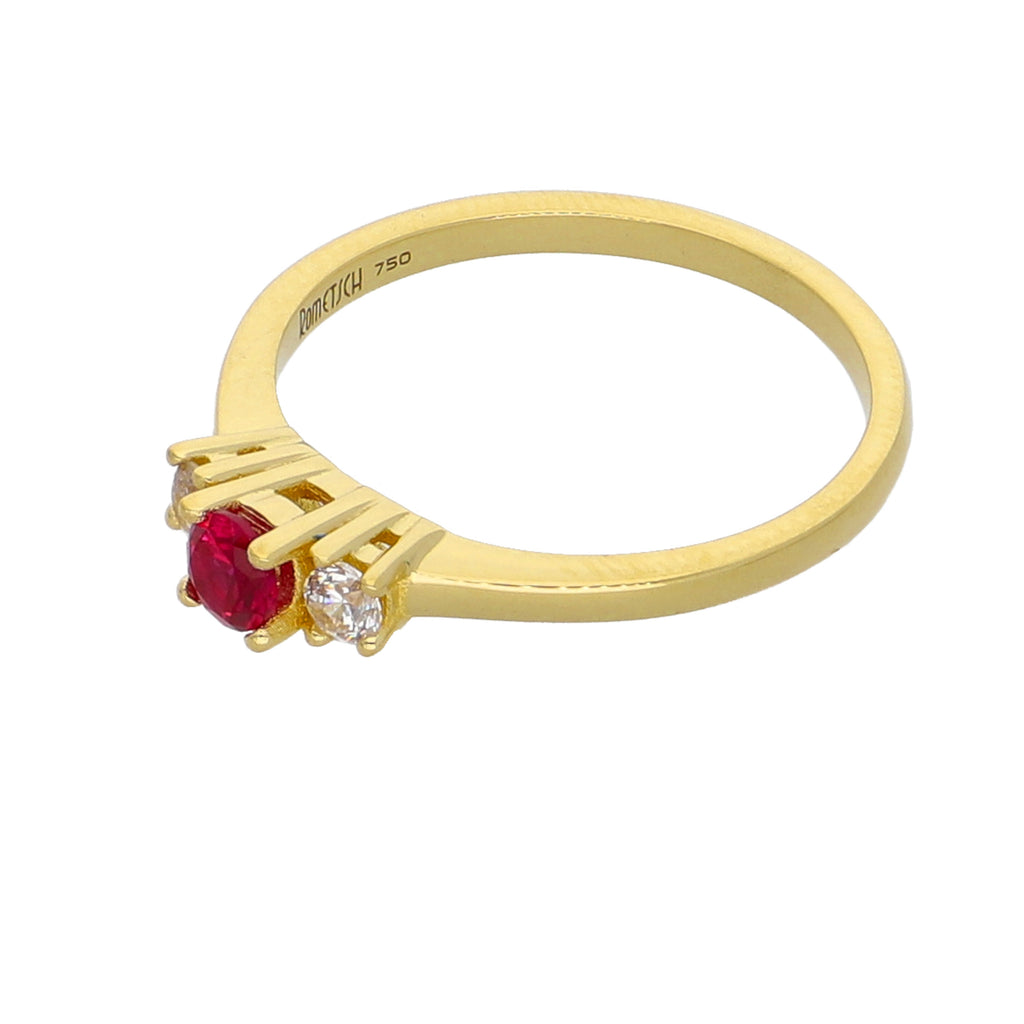 Anillo Oro Amarillo y Circones AN-13727