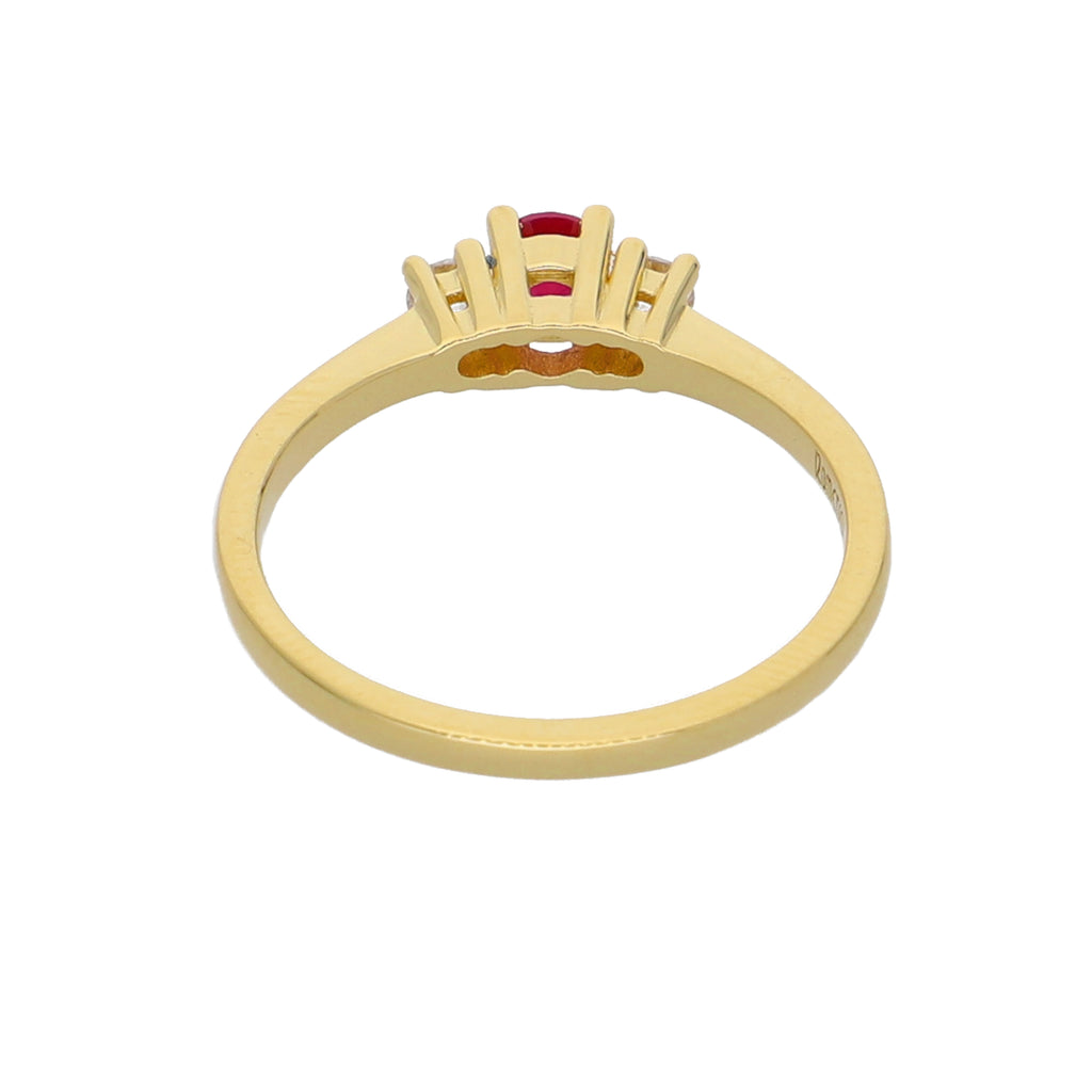 Anillo Oro Amarillo y Circones AN-13727