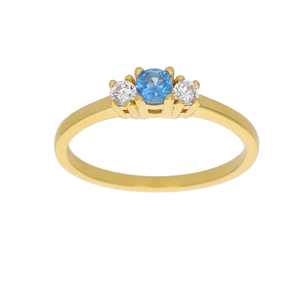 Anillo Oro Amarillo y Circones AN-13728