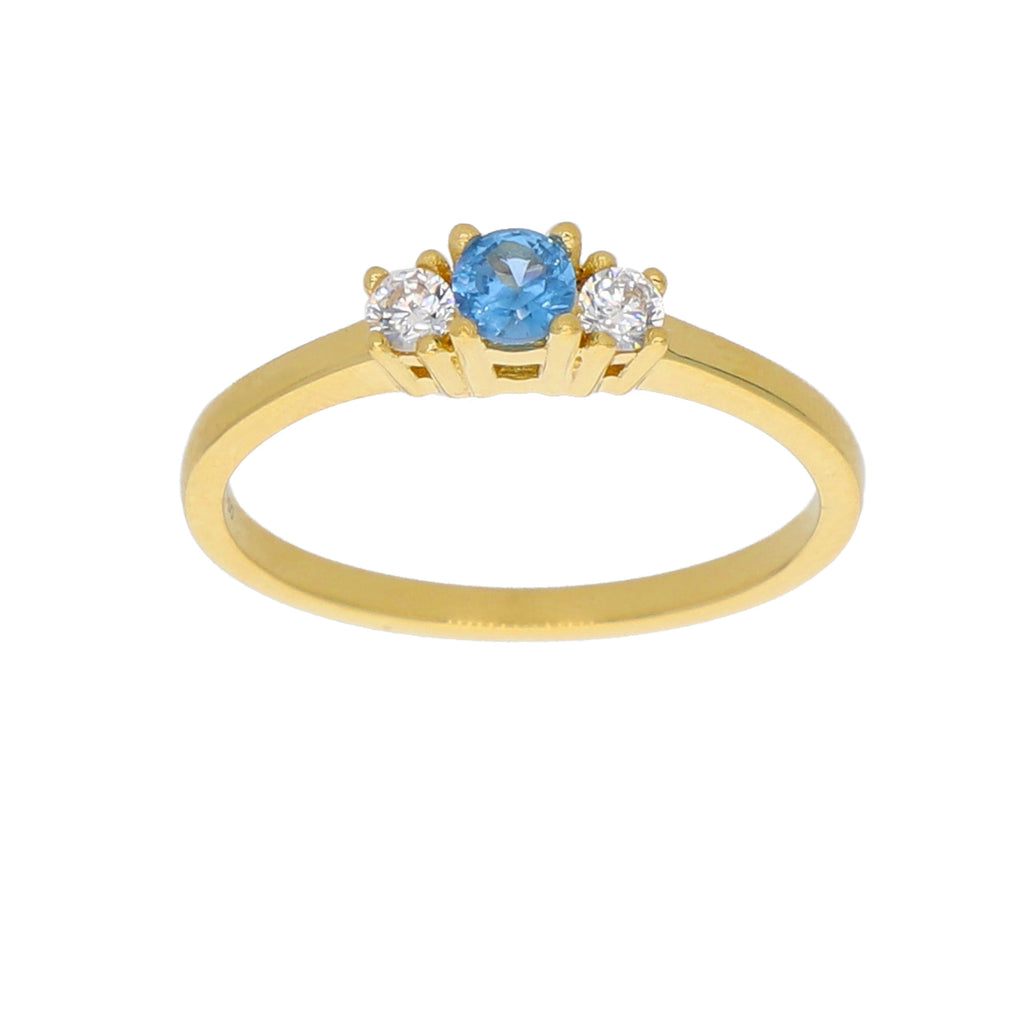 Anillo Oro Amarillo y Circones AN-13728