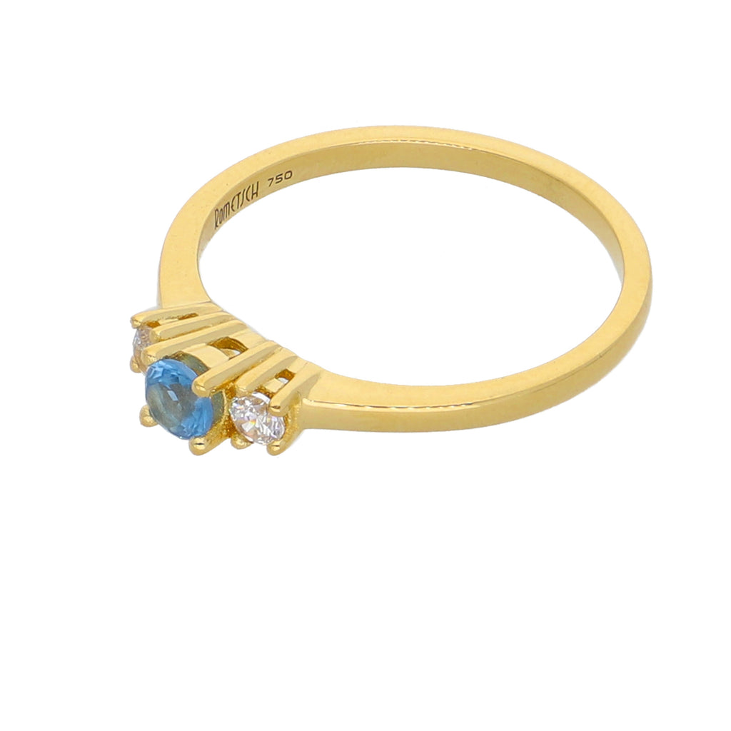 Anillo Oro Amarillo y Circones AN-13728