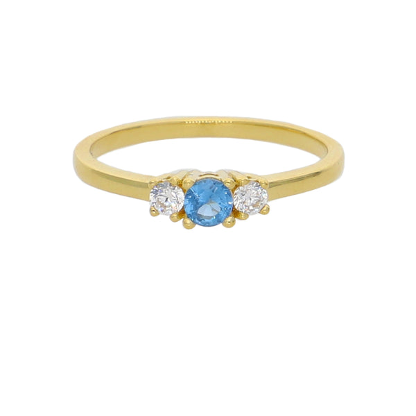 Anillo Oro Amarillo y Circones AN-13728