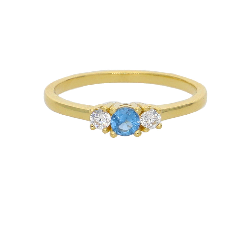 Anillo Oro Amarillo y Circones AN-13728