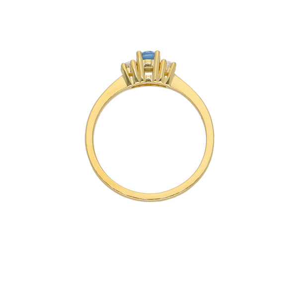 Anillo Oro Amarillo y Circones AN-13728