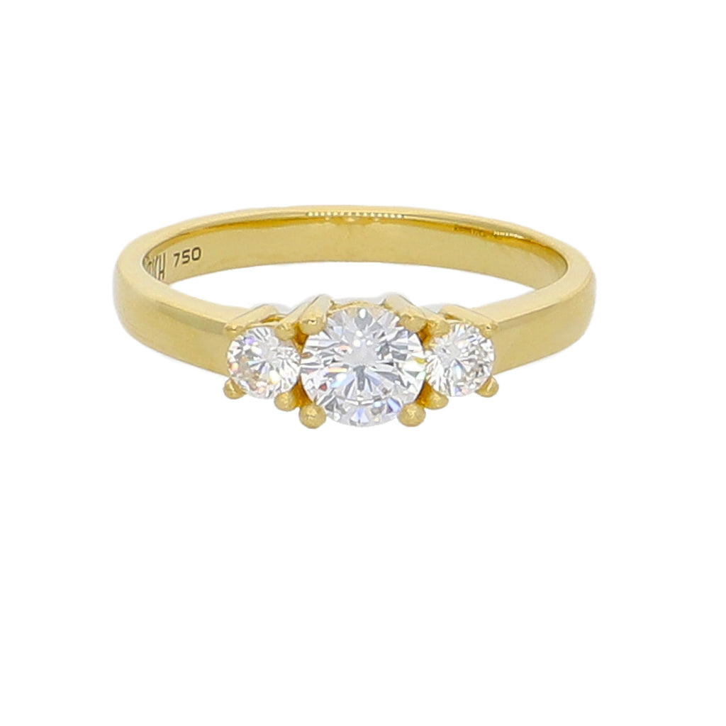 Anillo Oro Amarillo y Circones AN-13729