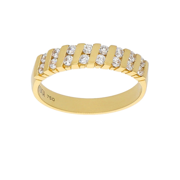 Anillo Oro Amarillo y Circones Medio Cintillo AN-14433