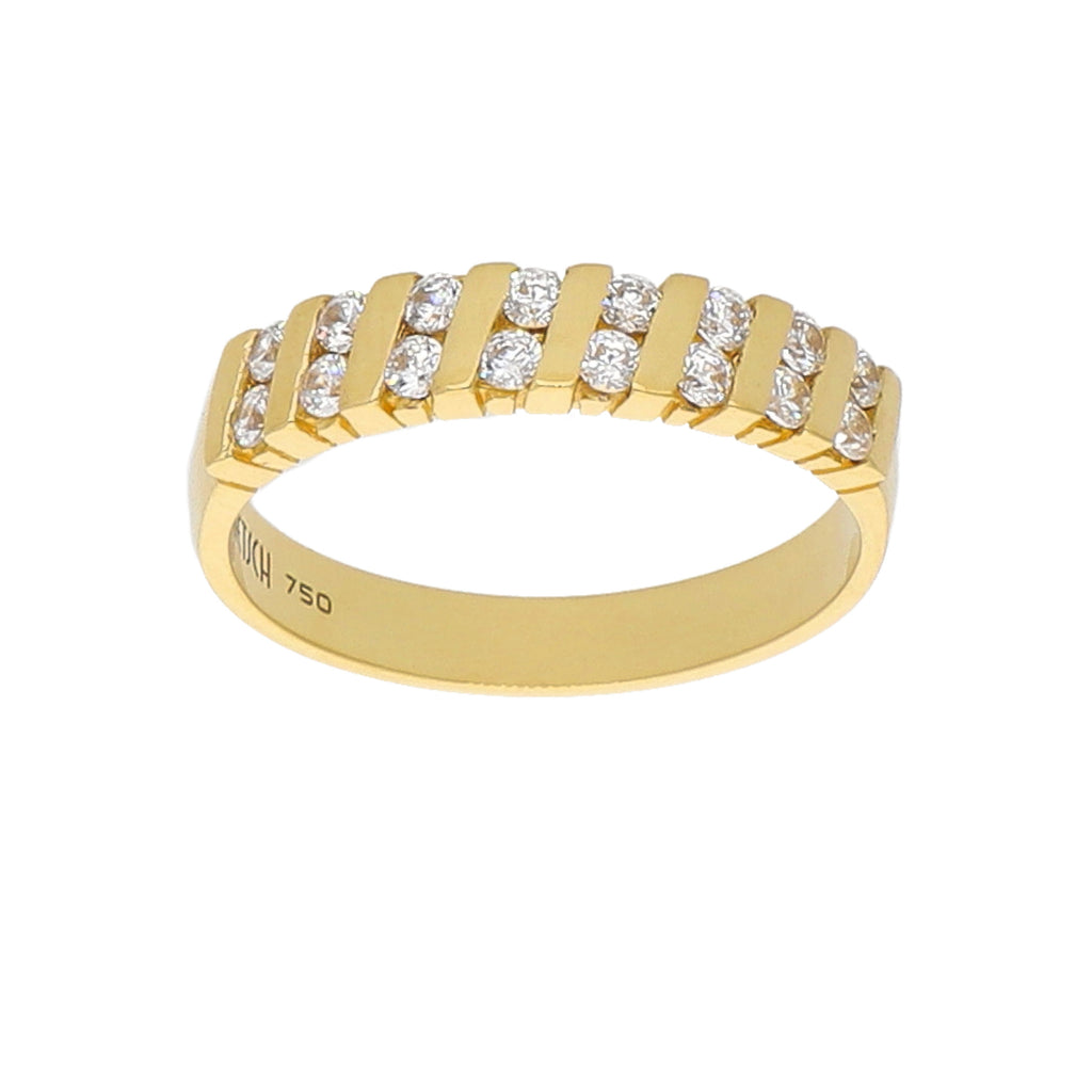 Anillo Oro Amarillo y Circones Medio Cintillo AN-14433