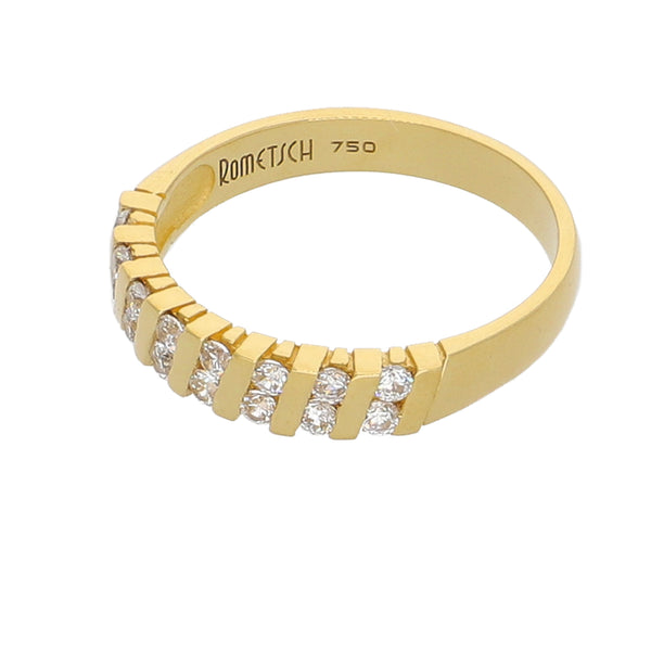 Anillo Oro Amarillo y Circones Medio Cintillo AN-14433