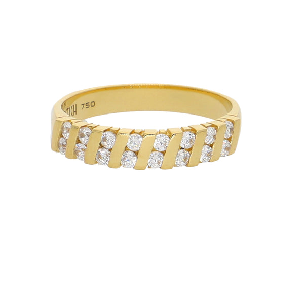 Anillo Oro Amarillo y Circones Medio Cintillo AN-14433