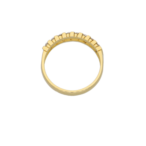 Anillo Oro Amarillo y Circones Medio Cintillo AN-14433