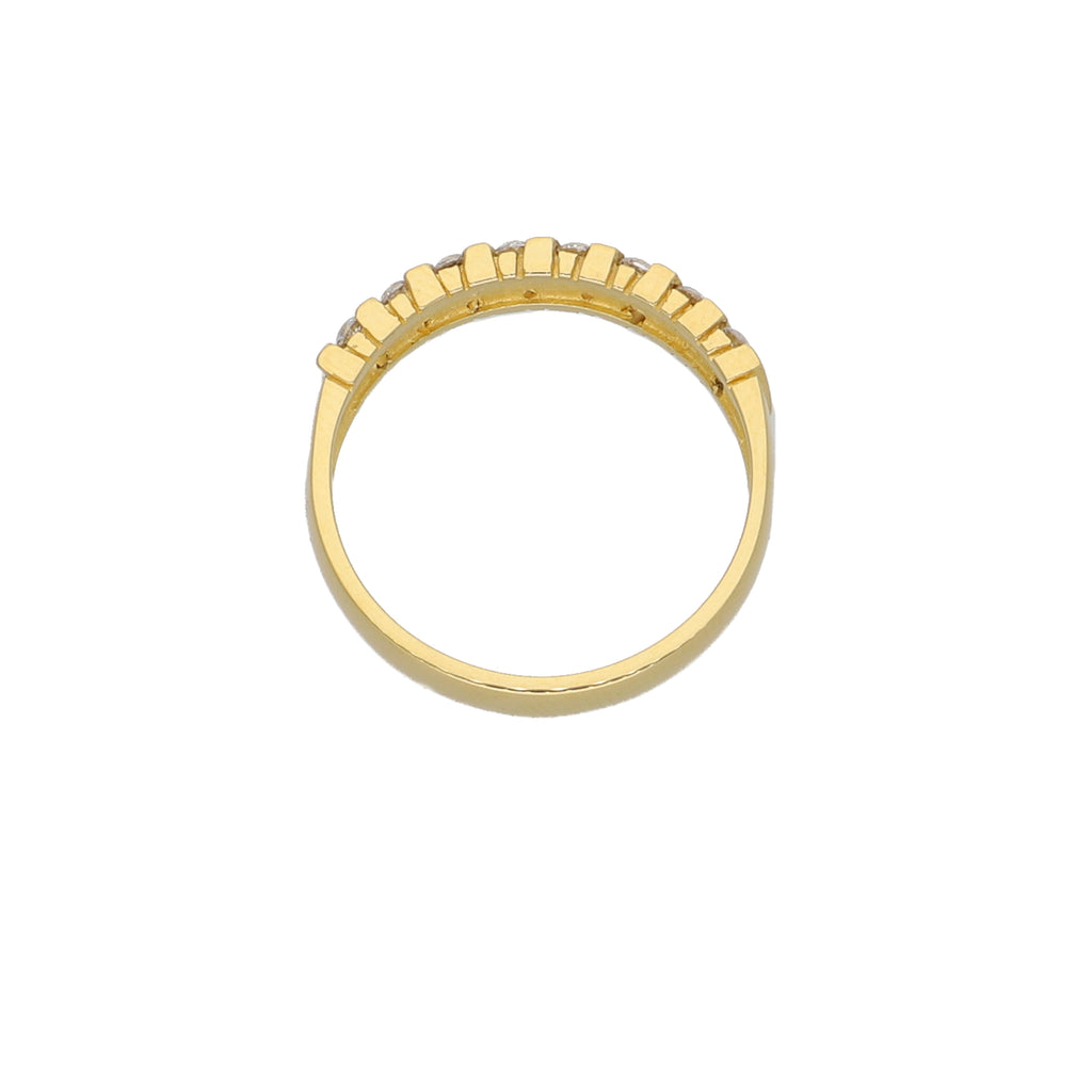 Anillo Oro Amarillo y Circones Medio Cintillo AN-14433
