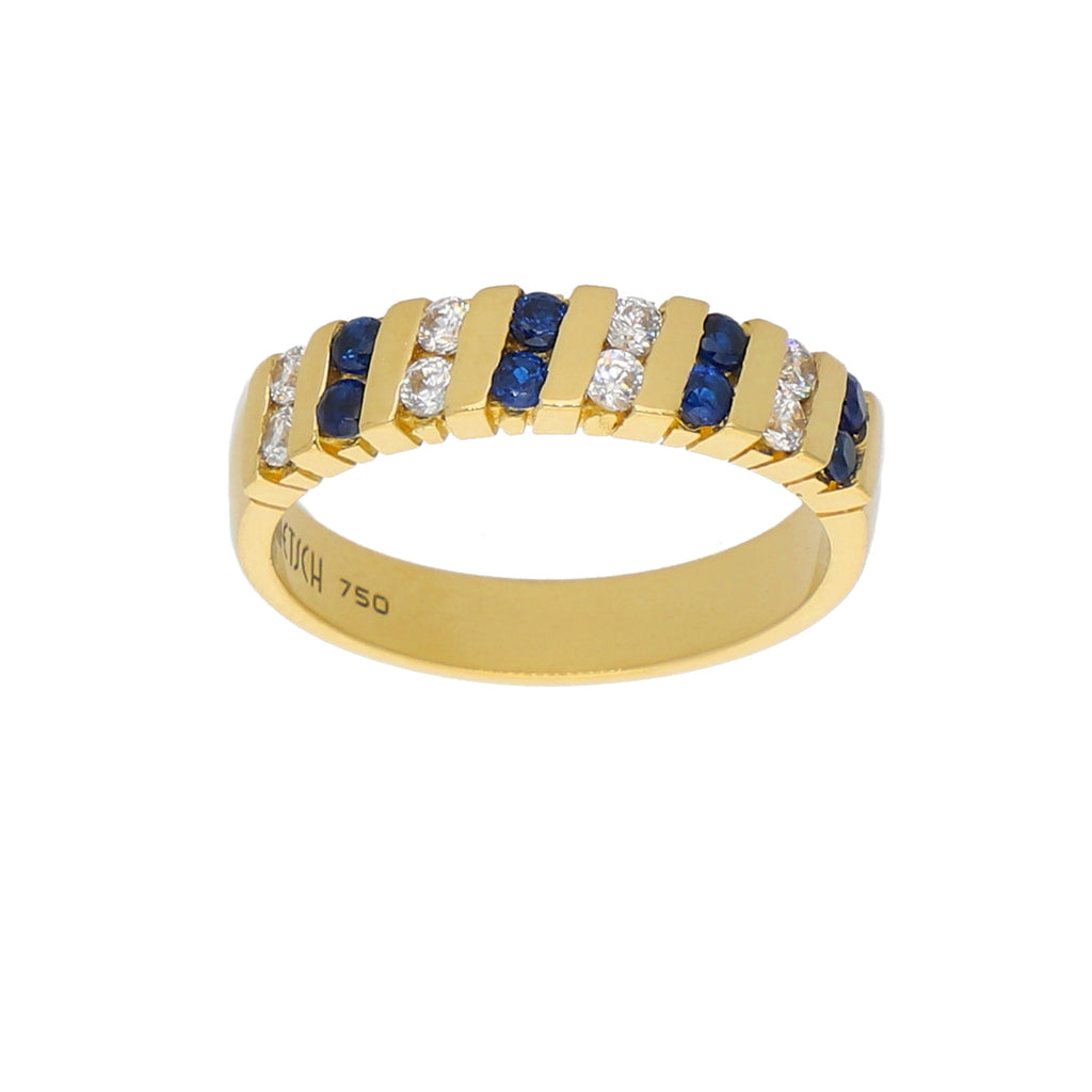 Anillo Oro Amarillo y Circones Medio Cintillo AN-13733