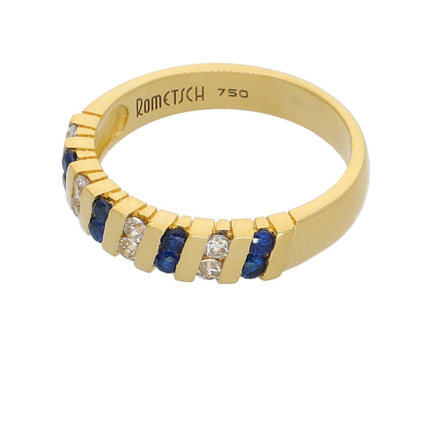 Anillo Oro Amarillo y Circones Medio Cintillo AN-13733