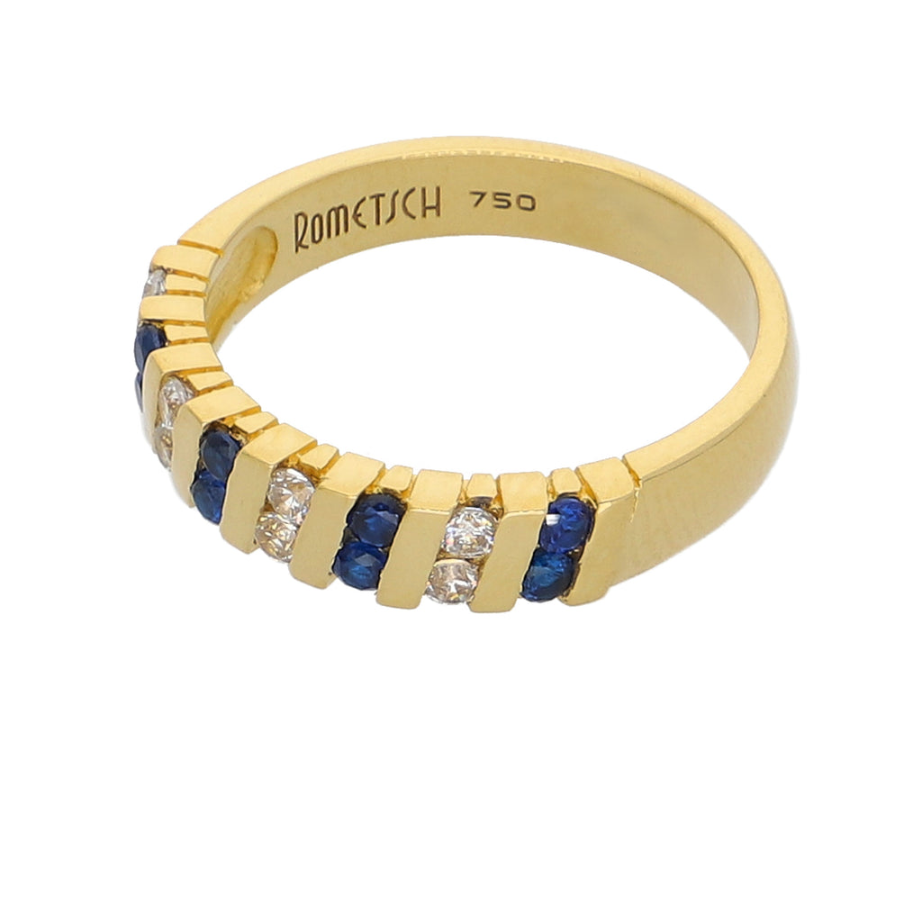 Anillo Oro Amarillo y Circones Medio Cintillo AN-13733