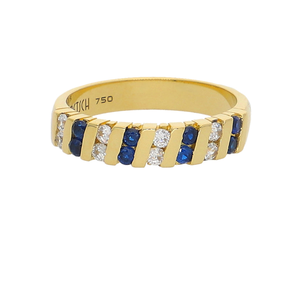 Anillo Oro Amarillo y Circones Medio Cintillo AN-13733