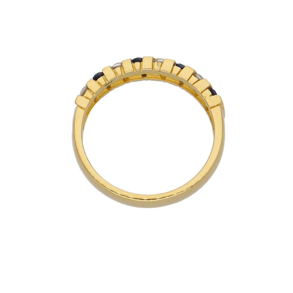 Anillo Oro Amarillo y Circones Medio Cintillo AN-13733