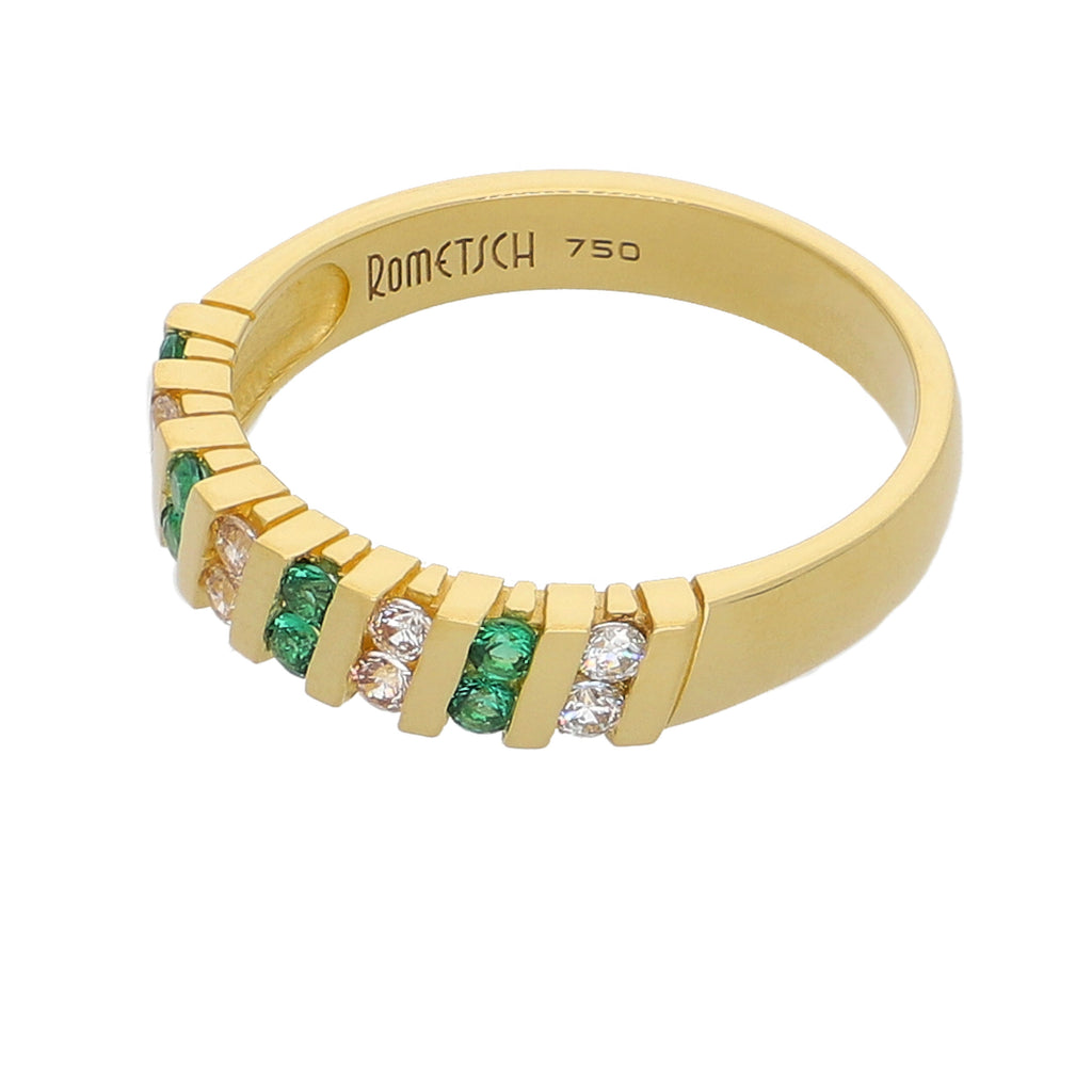 Anillo Oro Amarillo y Circones Medio Cintillo AN-13734