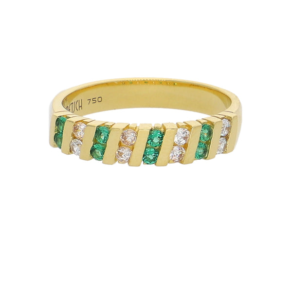 Anillo Oro Amarillo y Circones Medio Cintillo AN-13734