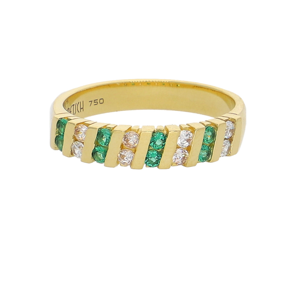 Anillo Oro Amarillo y Circones Medio Cintillo AN-13734