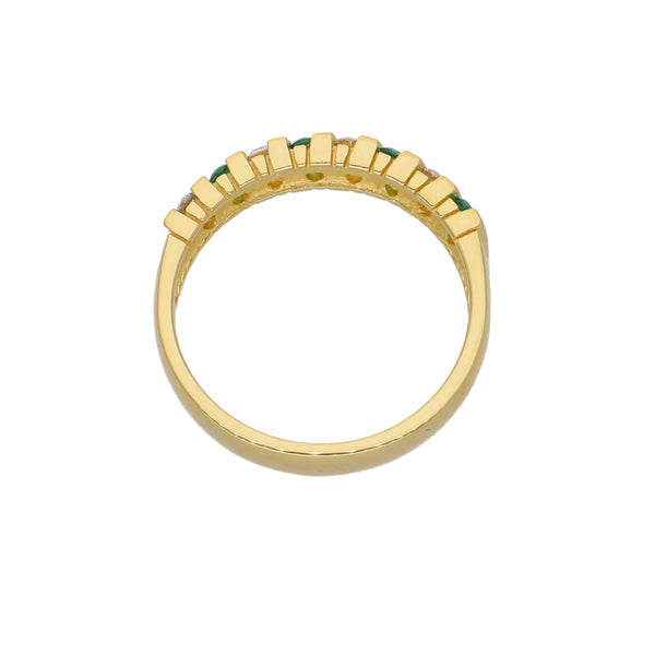 Anillo Oro Amarillo y Circones Medio Cintillo AN-13734