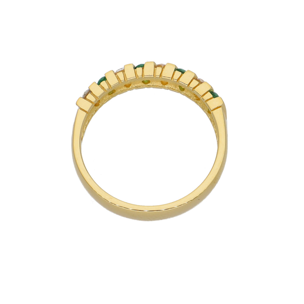 Anillo Oro Amarillo y Circones Medio Cintillo AN-13734