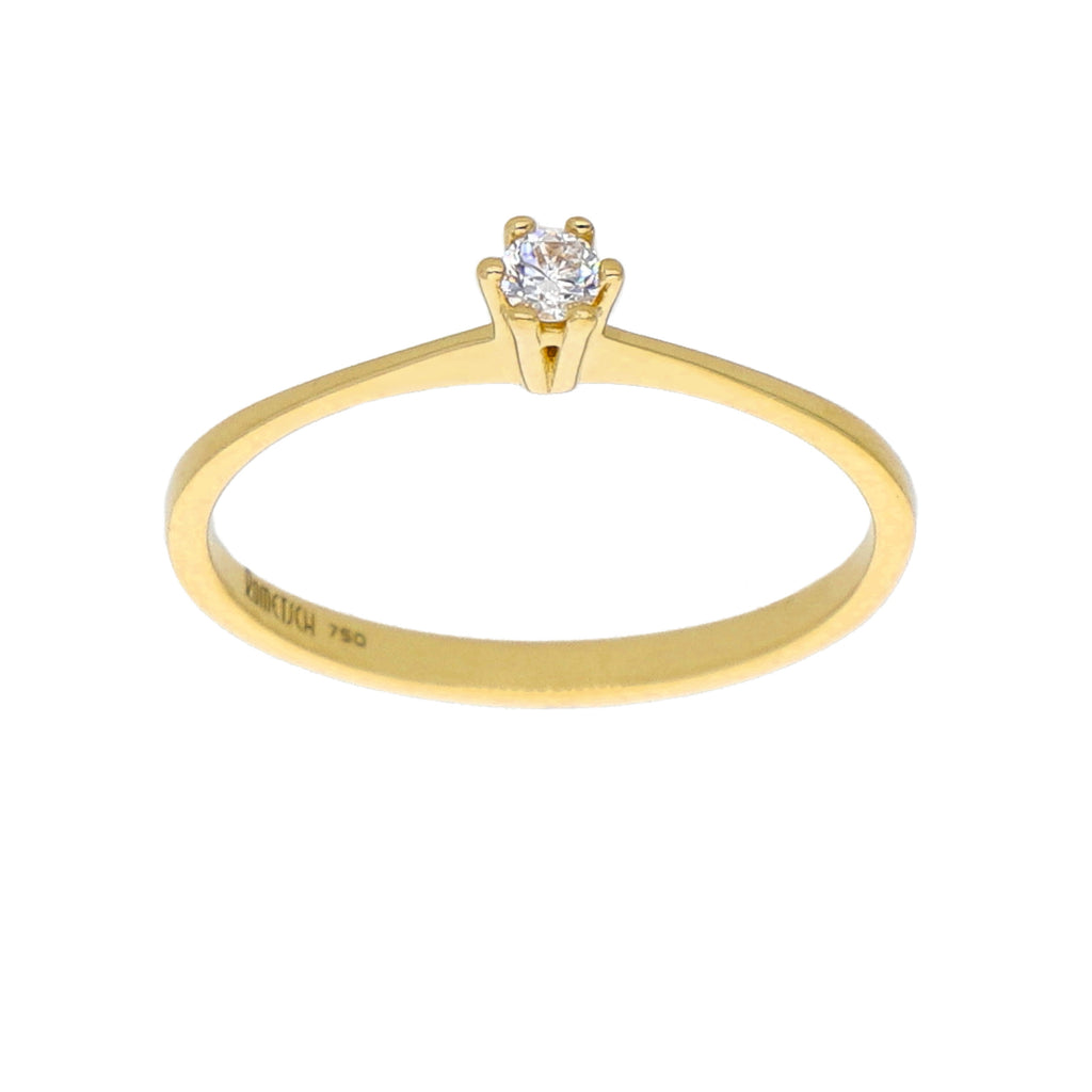 Anillo Oro Amarillo y Circón Solitario AN-13735