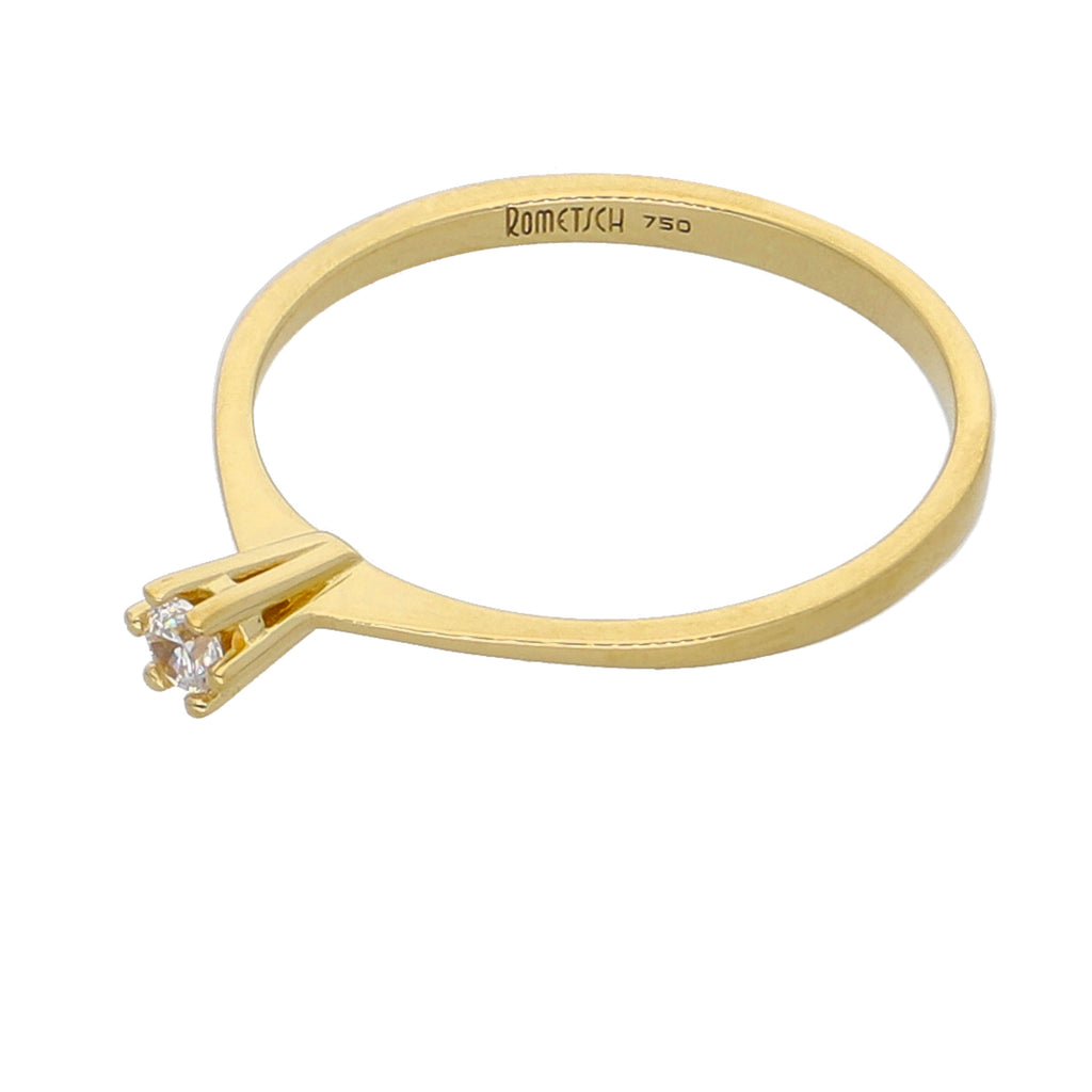 Anillo Oro Amarillo y Circón Solitario AN-13735