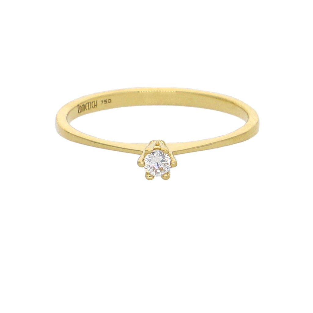 Anillo Oro Amarillo y Circón Solitario AN-13735