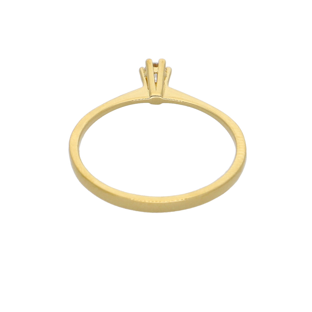 Anillo Oro Amarillo y Circón Solitario AN-13735