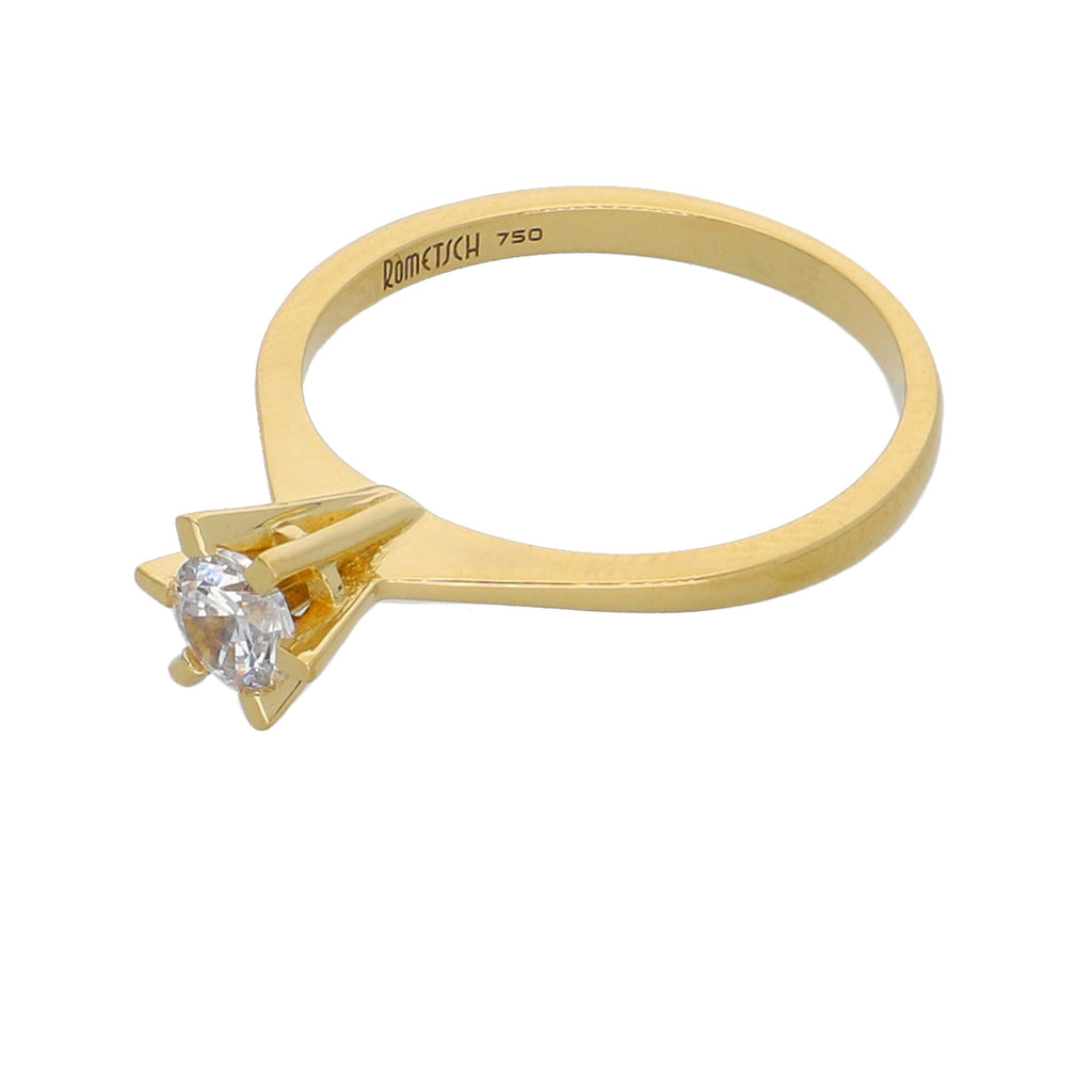 Anillo Oro Amarillo y Circón Solitario AN-13736