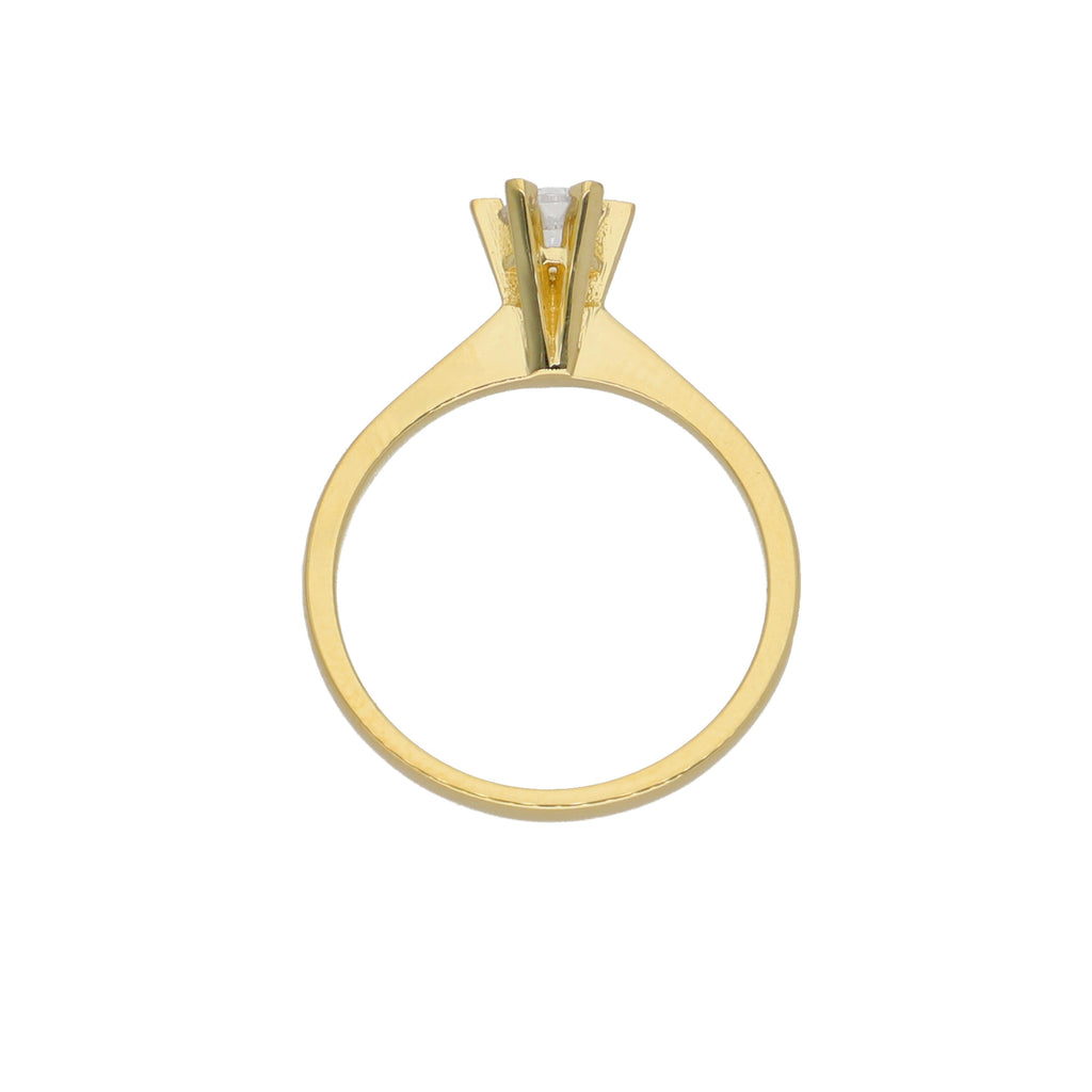 Anillo Oro Amarillo y Circón Solitario AN-13736