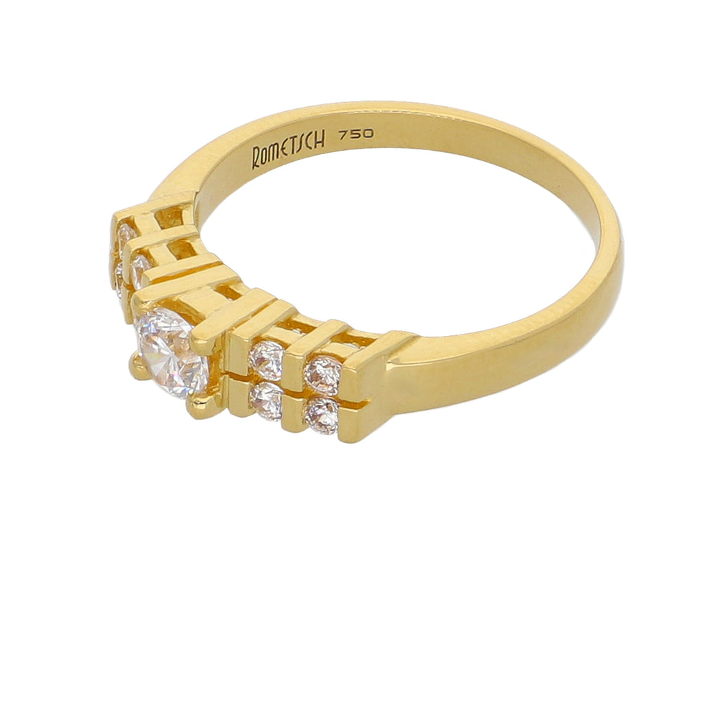Anillo Oro Amarillo y Circones Medio Cintillo AN-13737