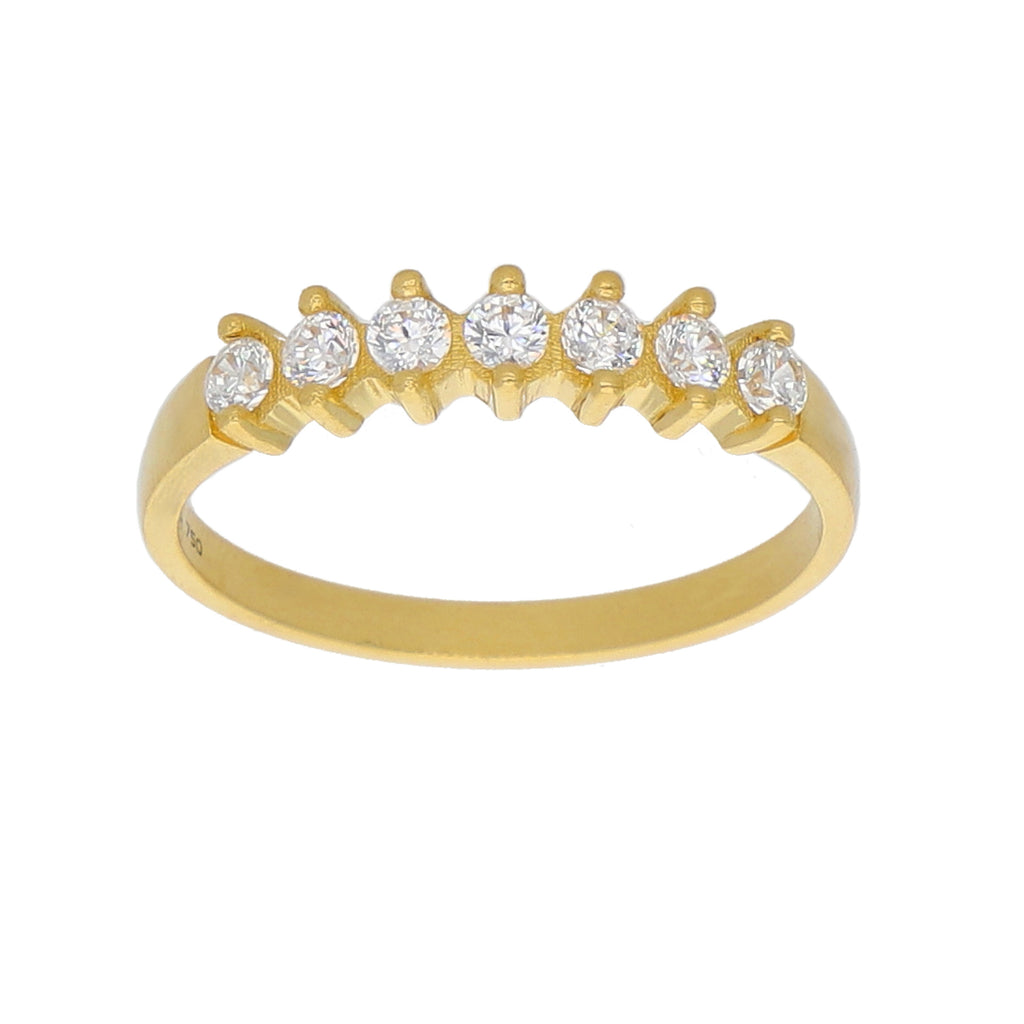 Anillo Oro Amarillo y Circones Medio Cintillo AN-13738