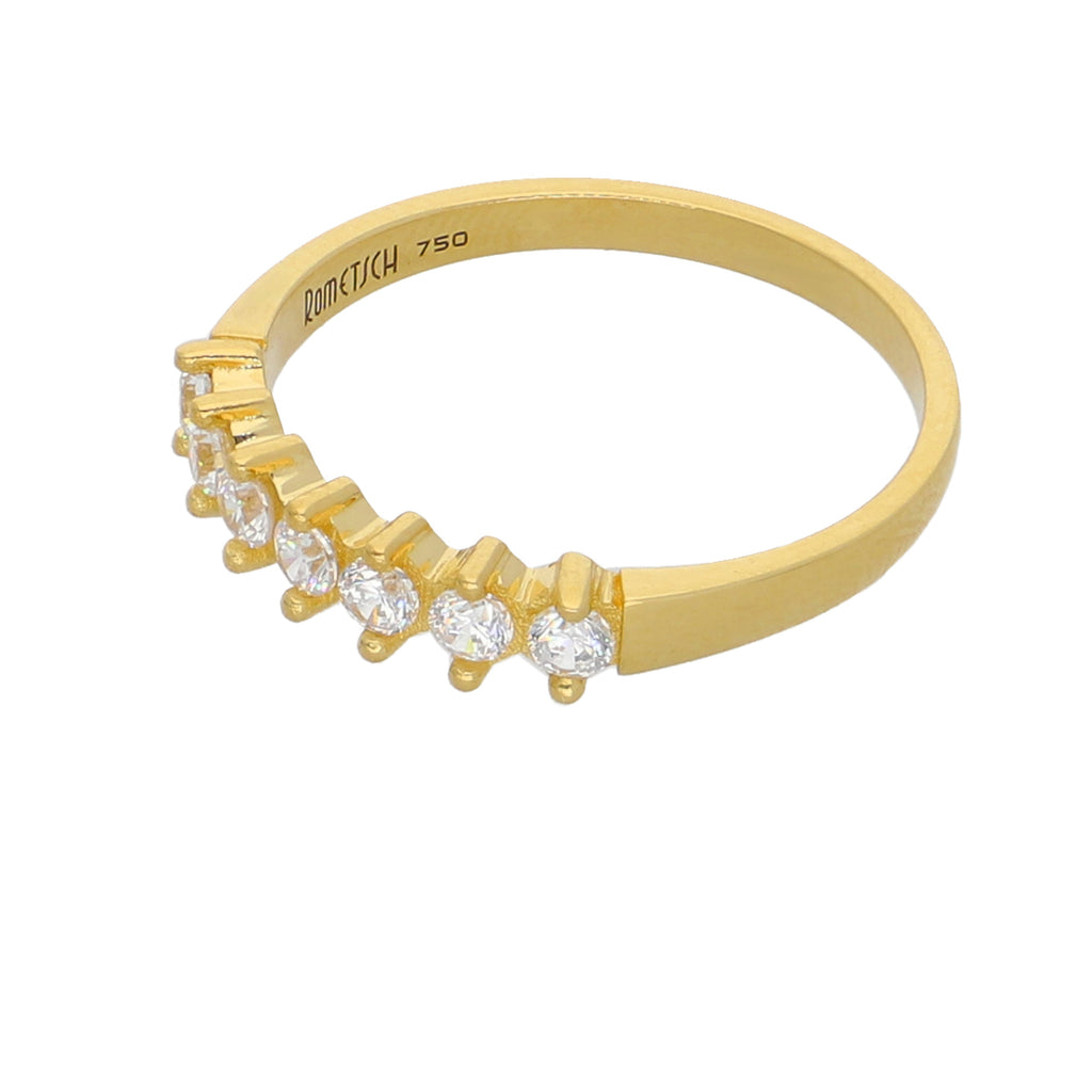 Anillo Oro Amarillo y Circones Medio Cintillo AN-13738