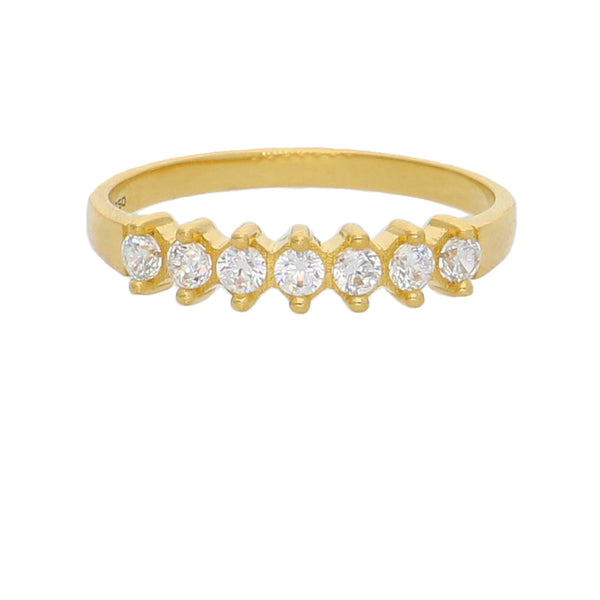 Anillo Oro Amarillo y Circones Medio Cintillo AN-13738